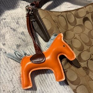 Orange Horse Bag Charm - Designer-Inspired Accessory